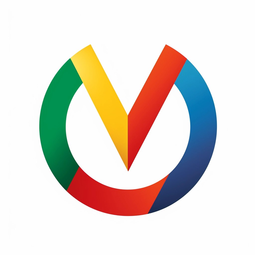 Разноцветный круг с буквой V (опционально)